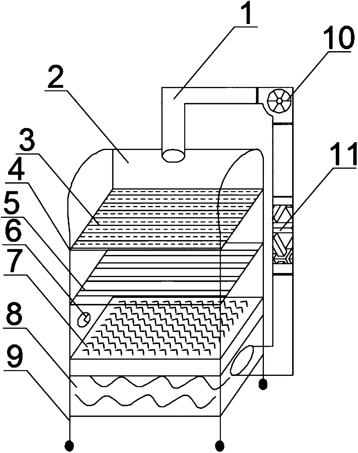 Indoor barbecuing device