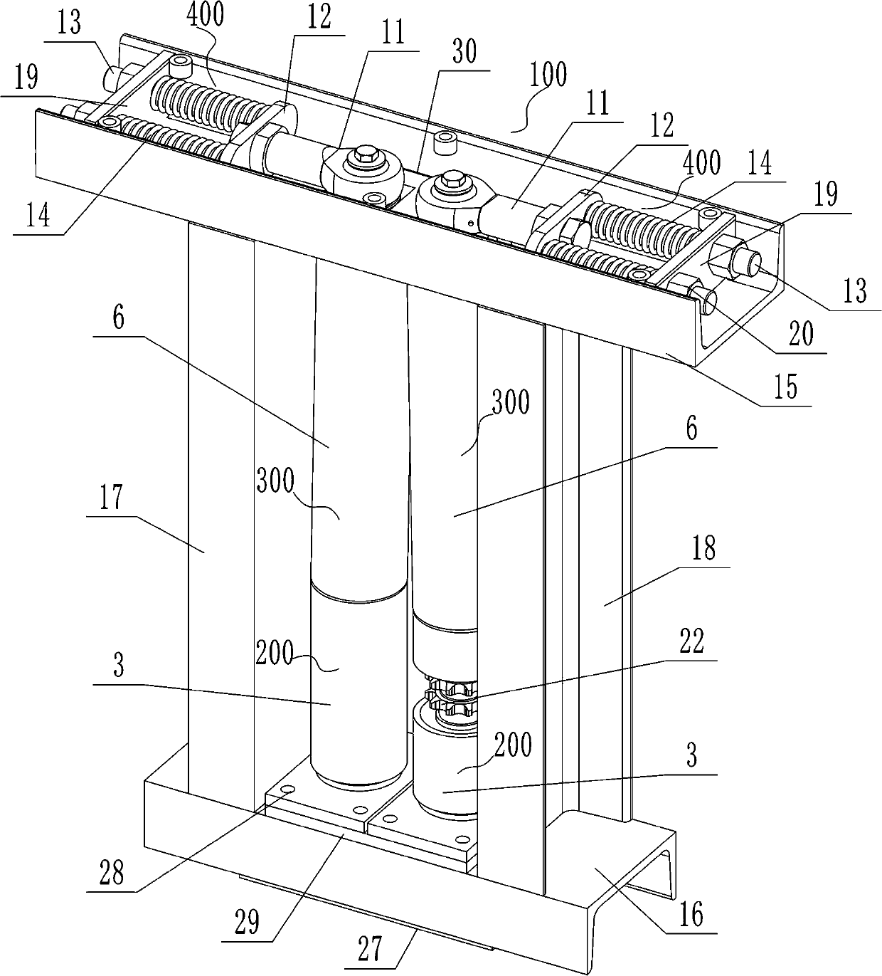 Gap adaptive vertical snapping roll device