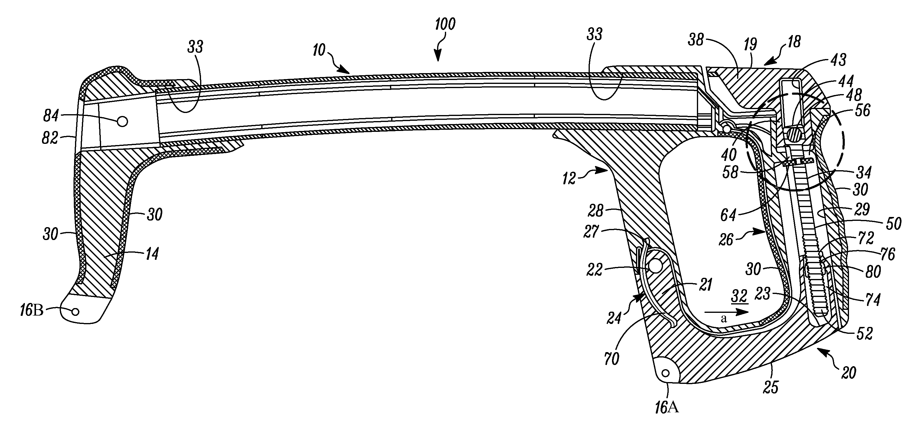 Hacksaw with blade tensioning mechanism