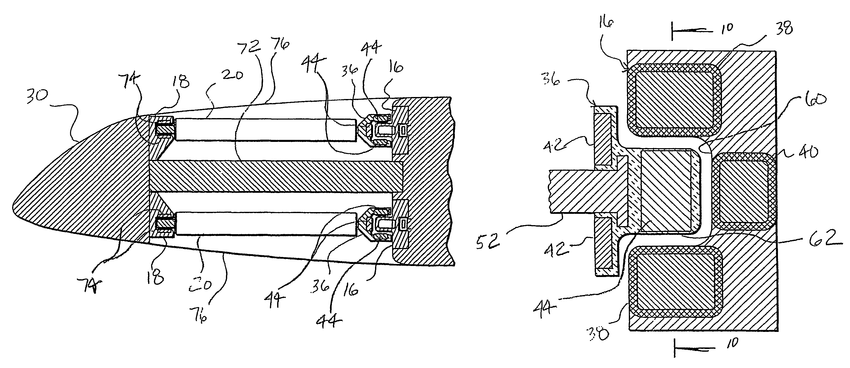 Aircraft and hybrid with magnetic airfoil suspension and drive