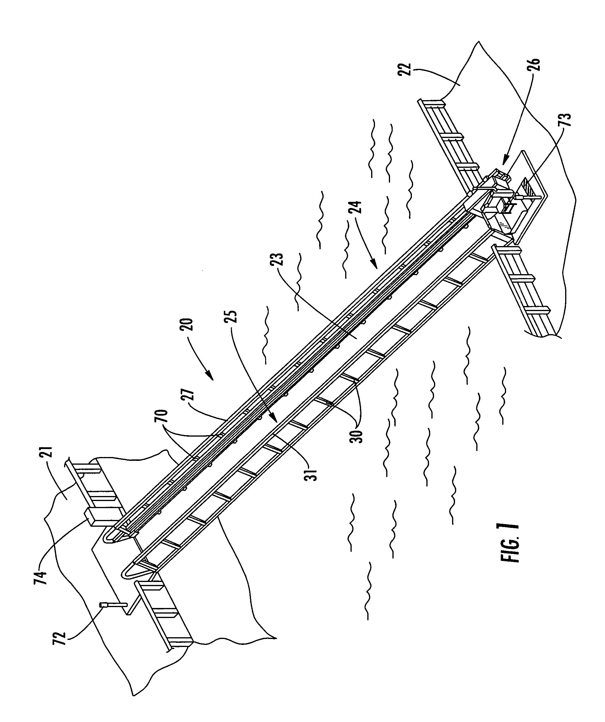 Marine gangway to enable handicapped users to move between floating and fixed landings and related methods