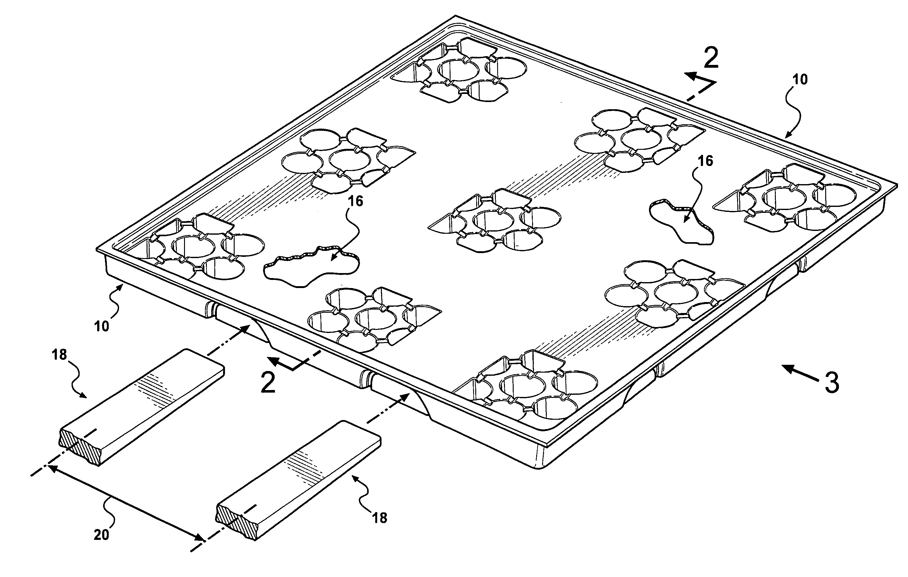 One-way plastic pallet