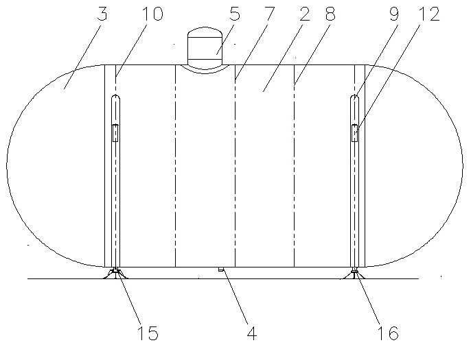 Double-lug LNG liquid tank