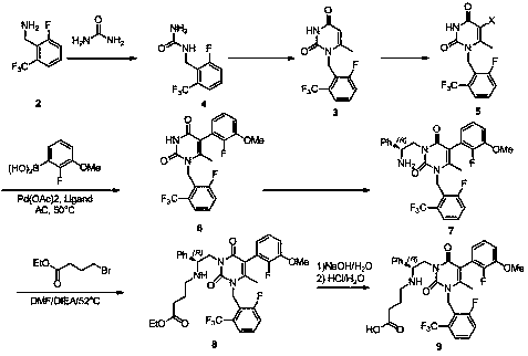 Preparation method of compound containing 6-methyluracil structure