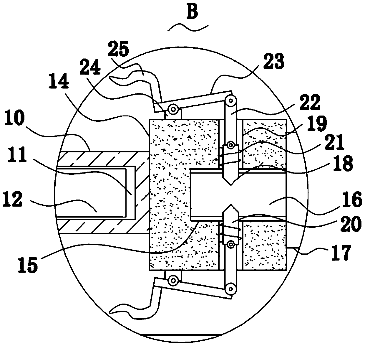 Stratified sampling device for soil detection