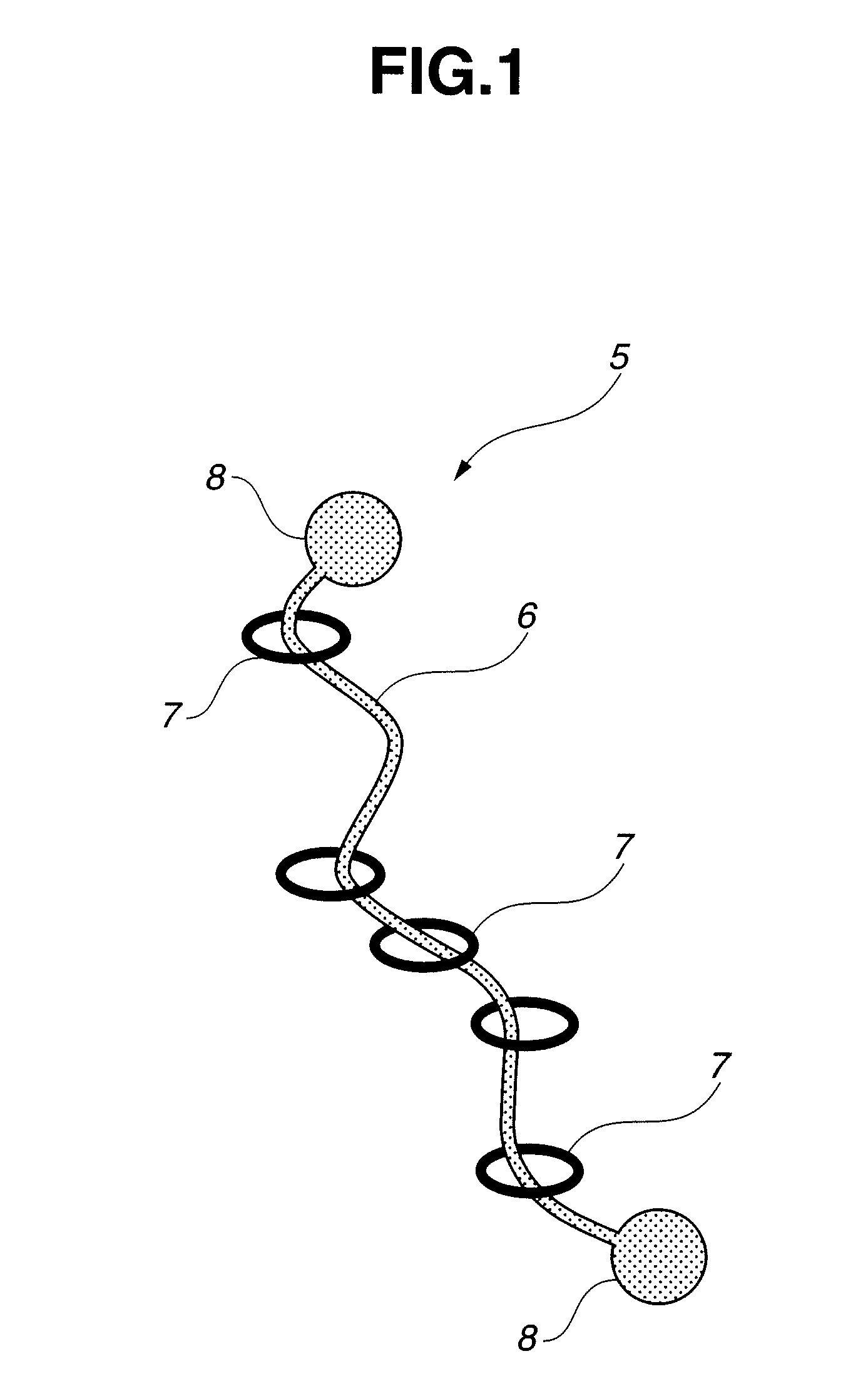 Hydrophobic linear polyrotaxane molecule and crosslinked polyrotaxane