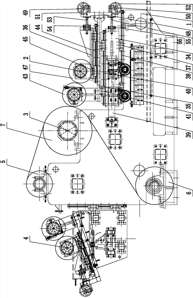 Main machine of bottom-coating roller coater