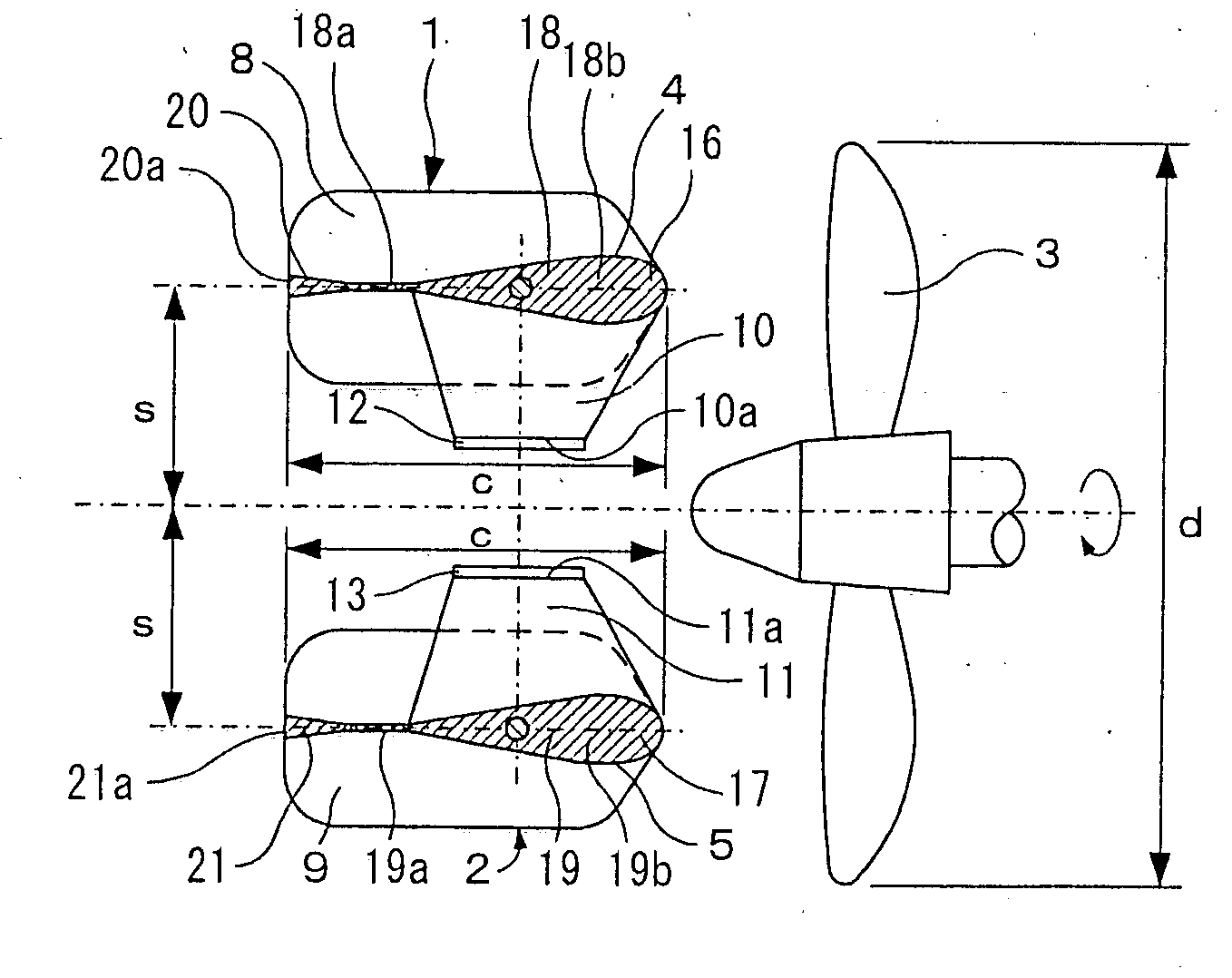 Twin-rudder system for large ship