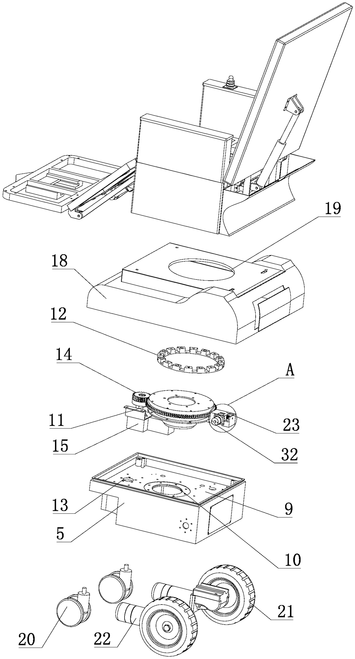 Service robot used as bed or chair