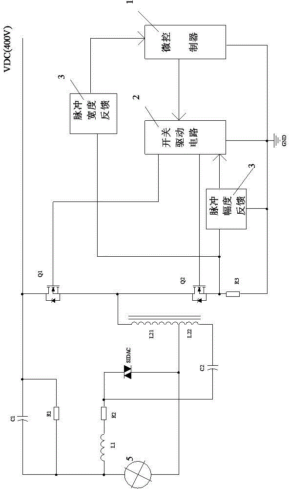 Electronic ballast for hid lamp with multiple protection functions and its pre-excitation method