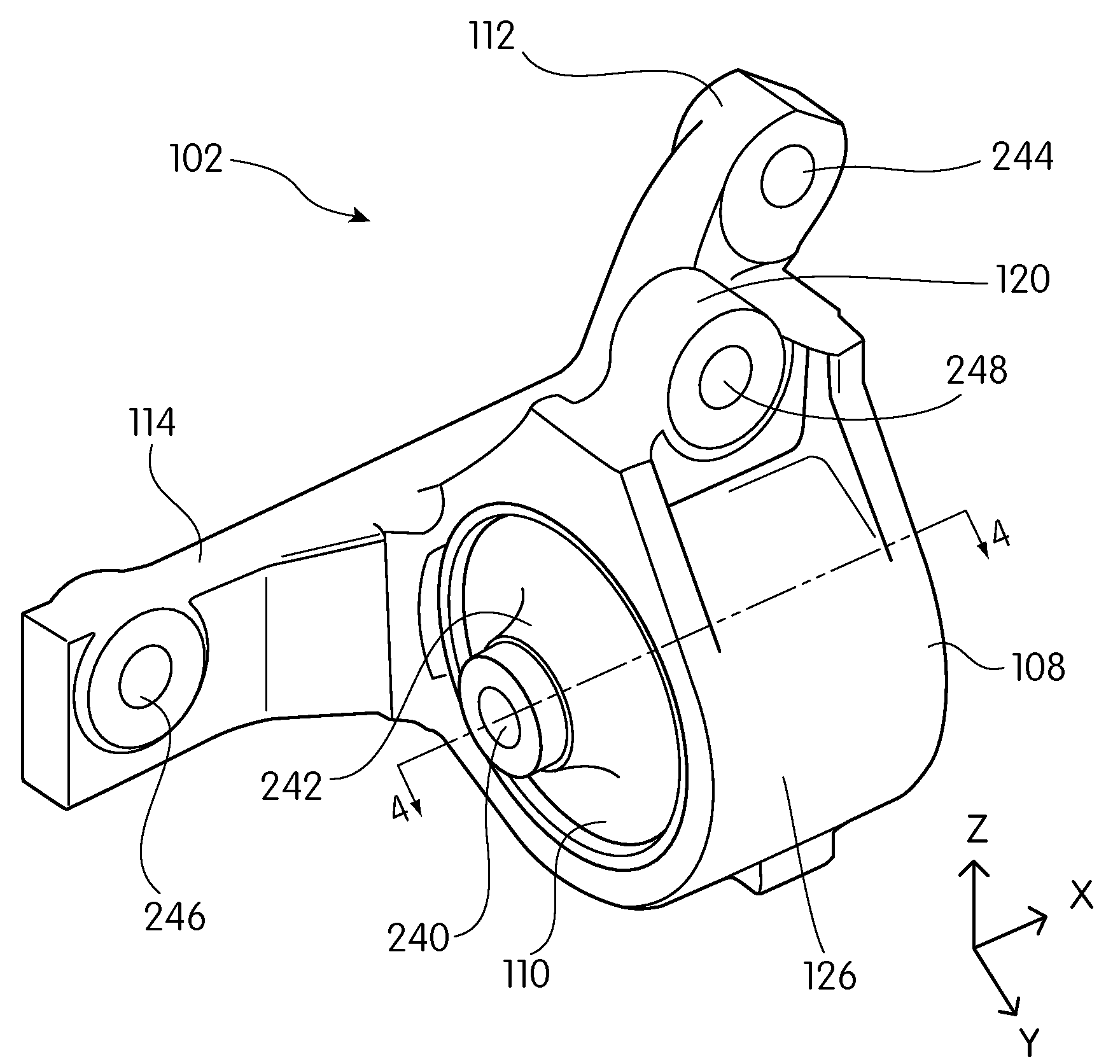 Solid engine mount