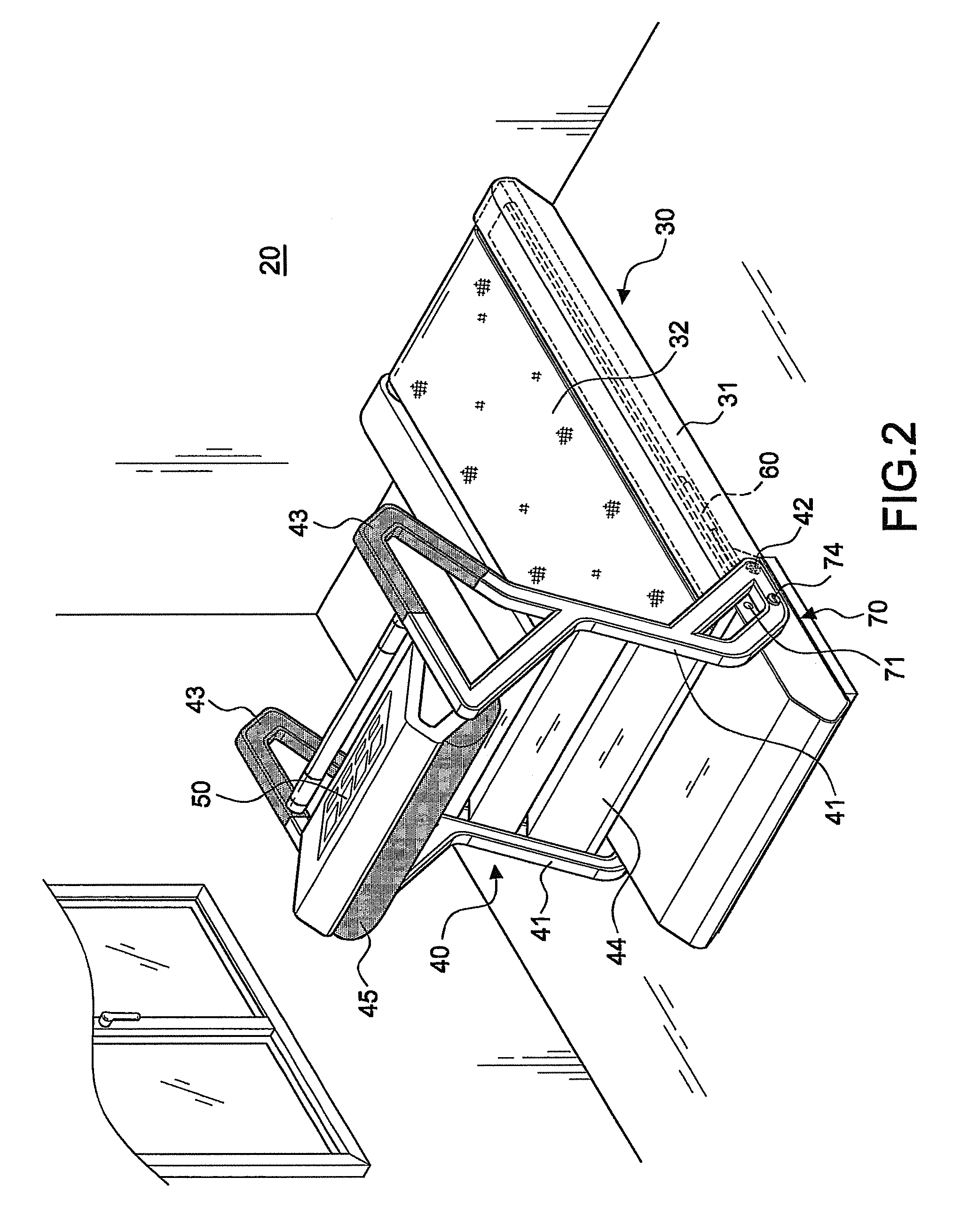 Treadmill foldable into a chair