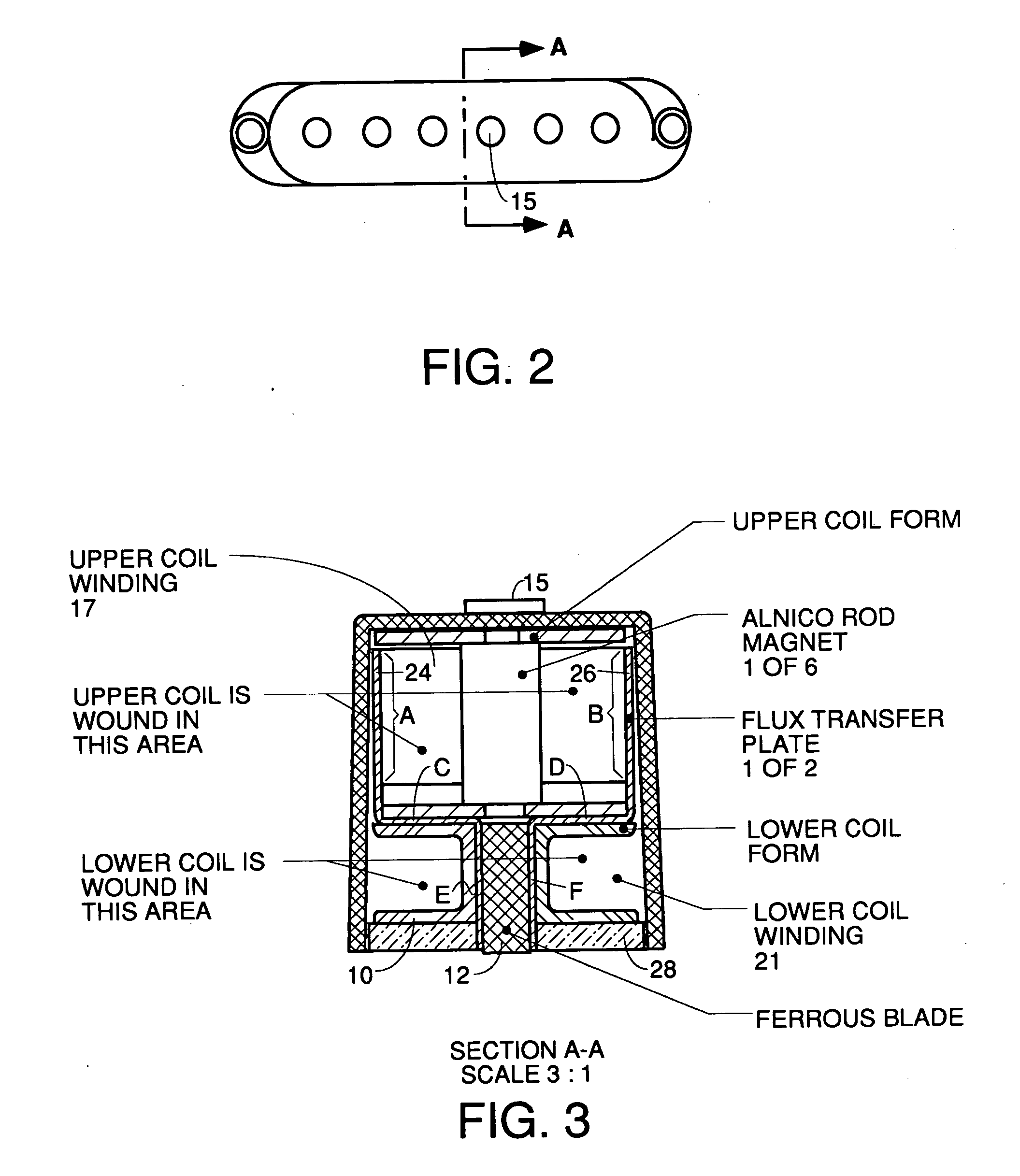 Hum cancelling electromagnetic pickup for stringed musical instruments with tonal characteristics of single coil pickups