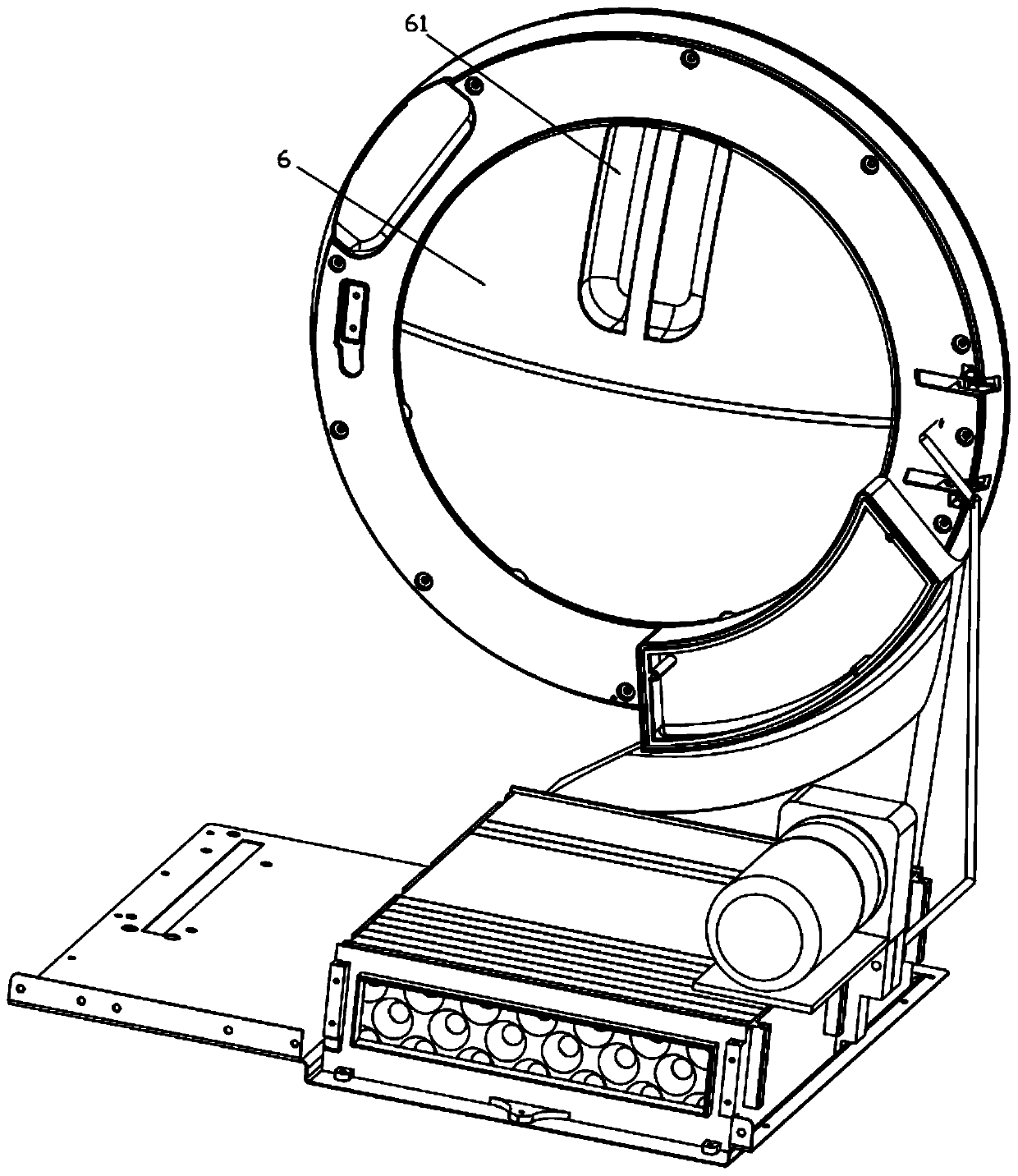 Visible water storage system for front door plate of dryer