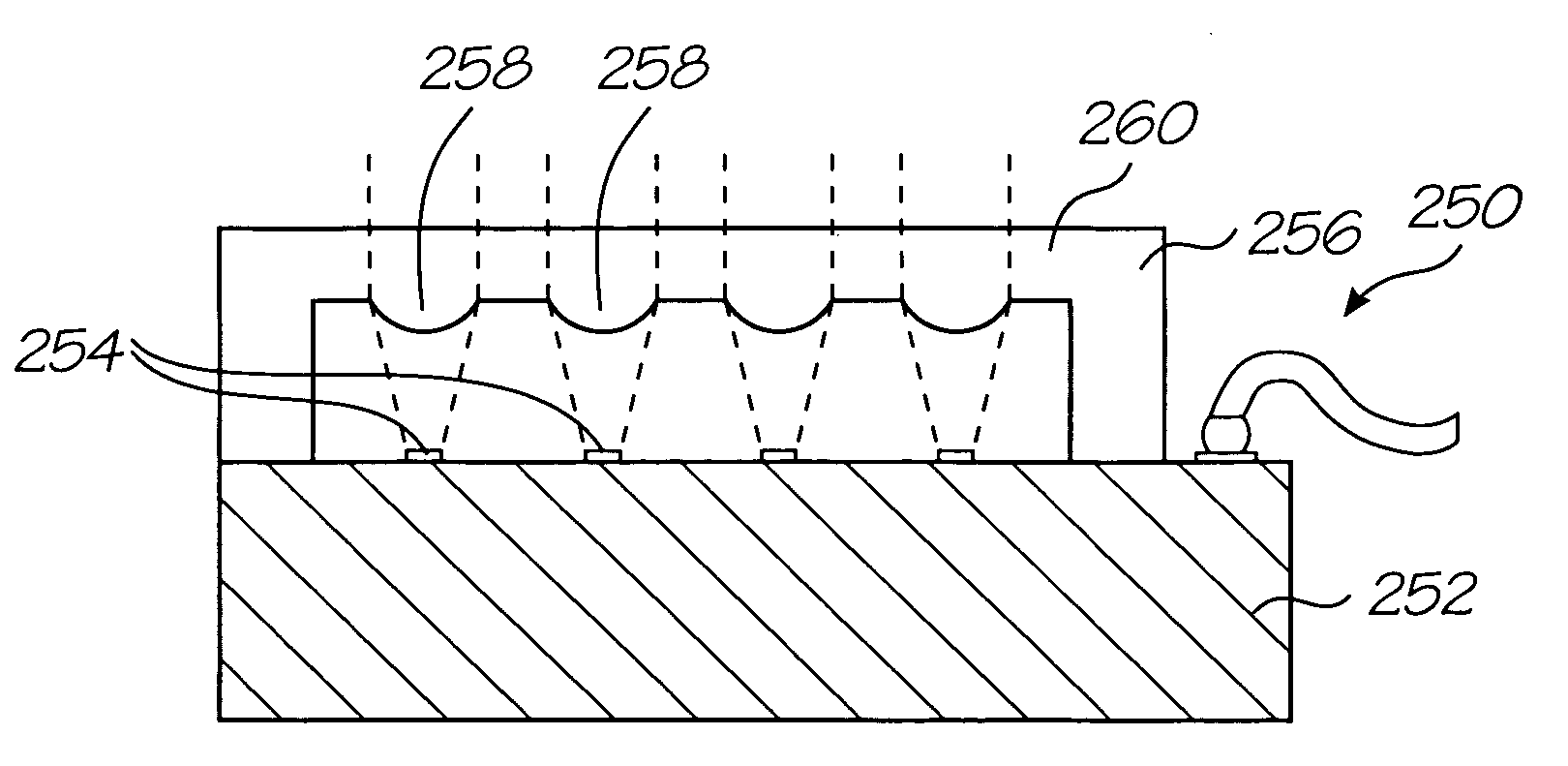 Using protective cups to fabricate light emitting semiconductor packages