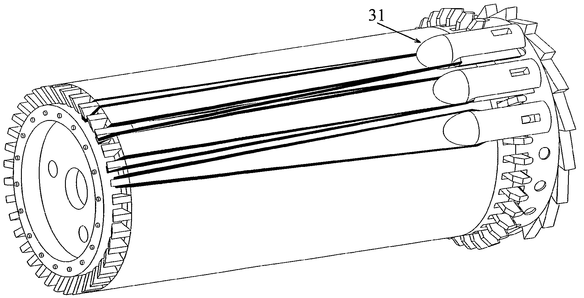 Cylindrical magazine for discharging projectiles for toy guns