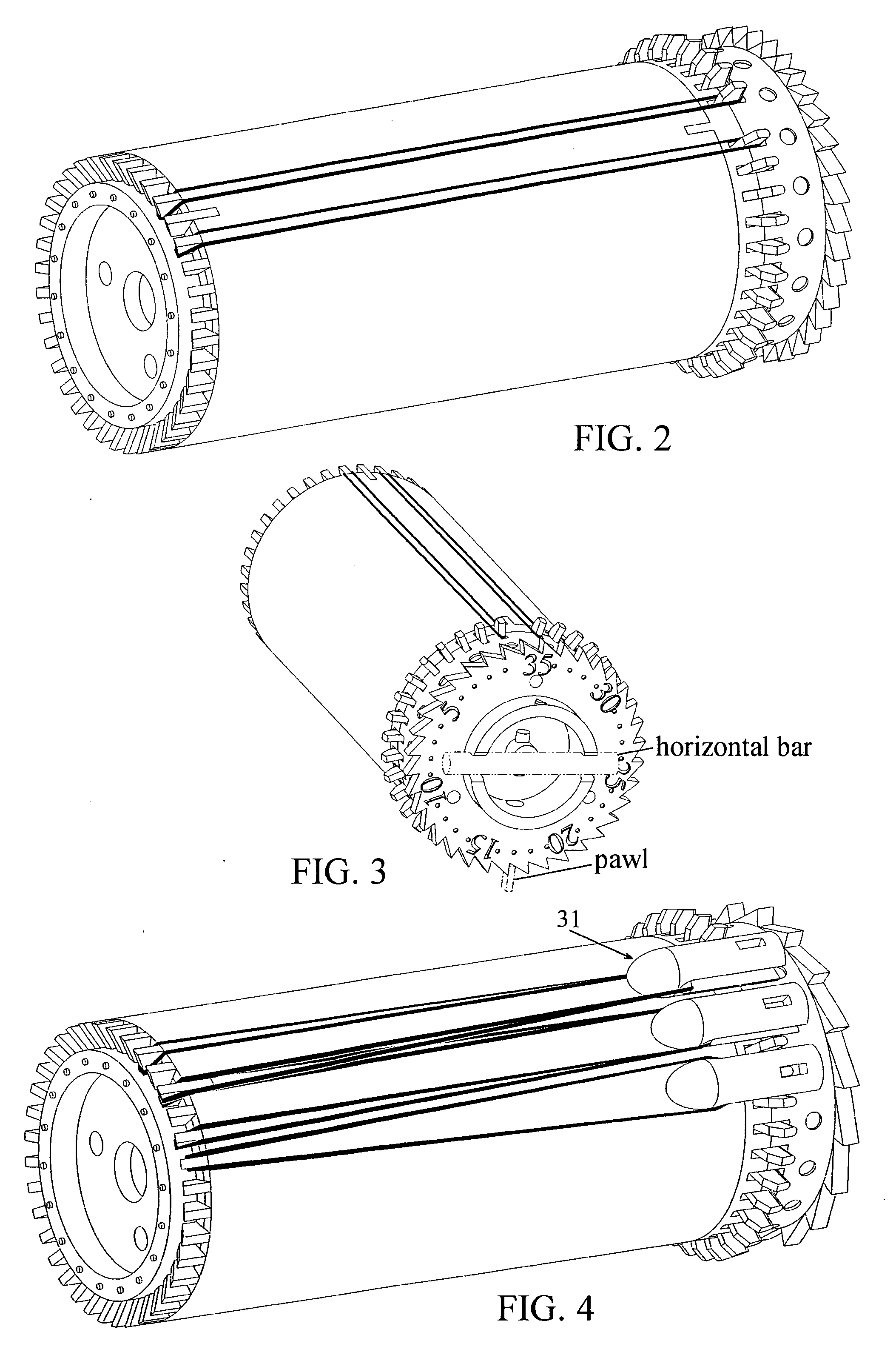 Cylindrical magazine for discharging projectiles for toy guns