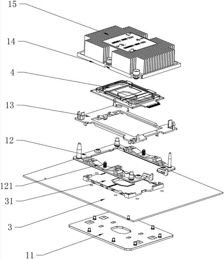 Processor fixing structure, component and computer equipment