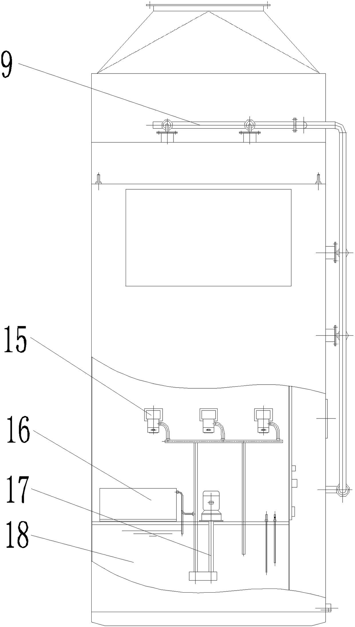 A low-concentration sulfide exhaust gas combined purification device