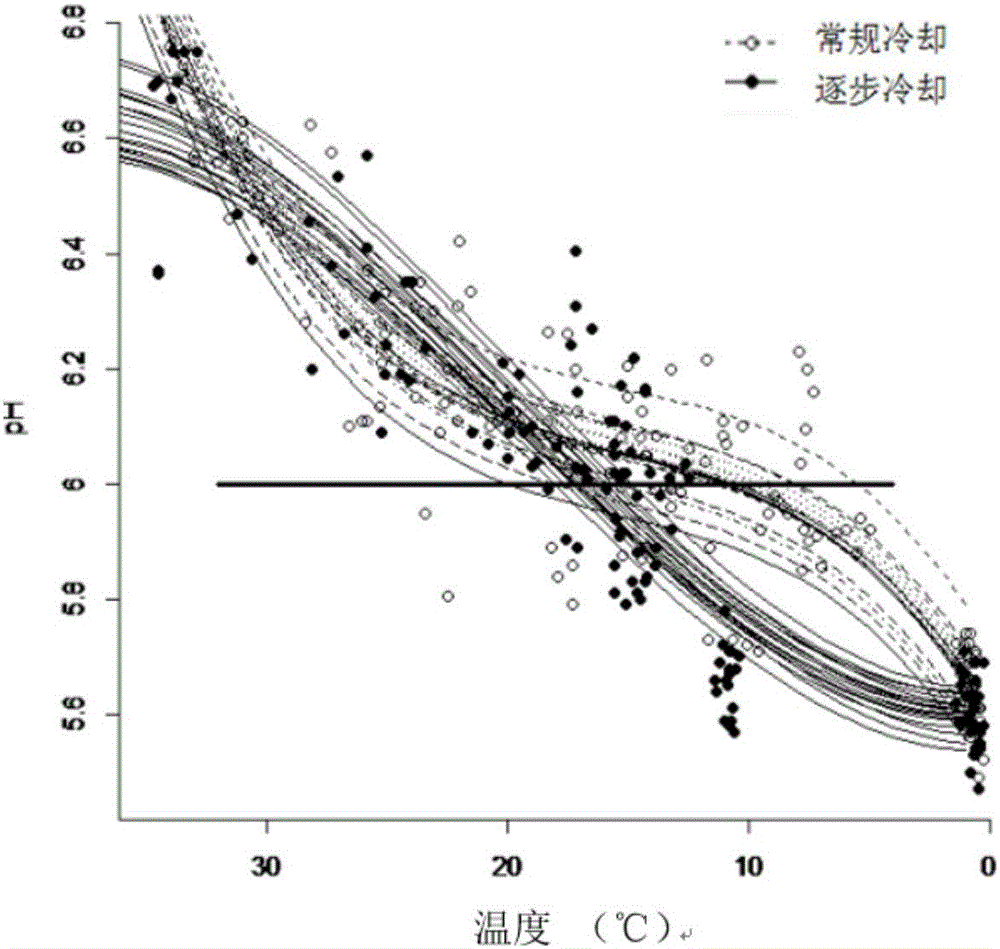 Method for improving beef quality by gradually cooling beef carcasses