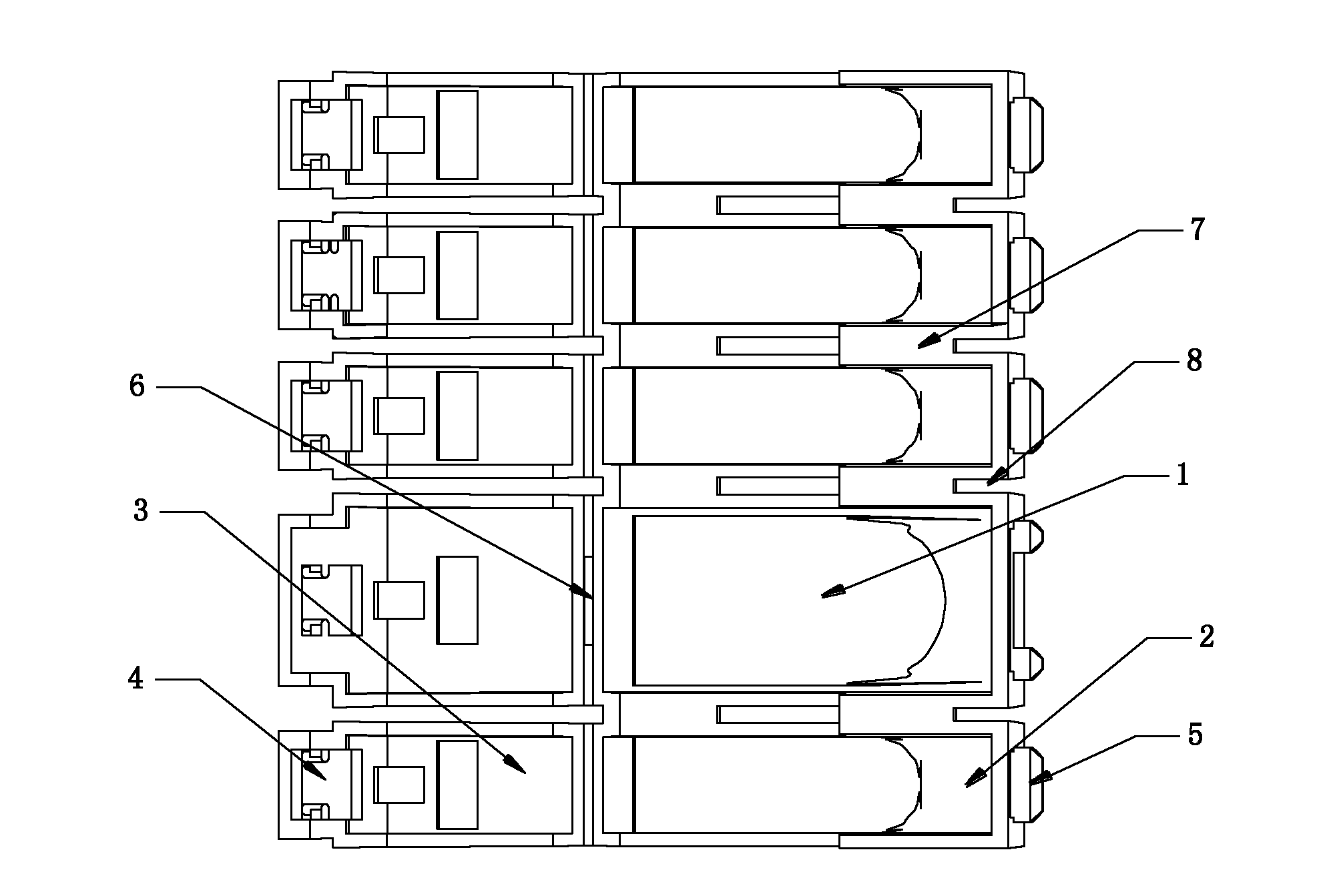 Toner cartridge rack for automatically rebounding to reset and tone cartridge matched with same