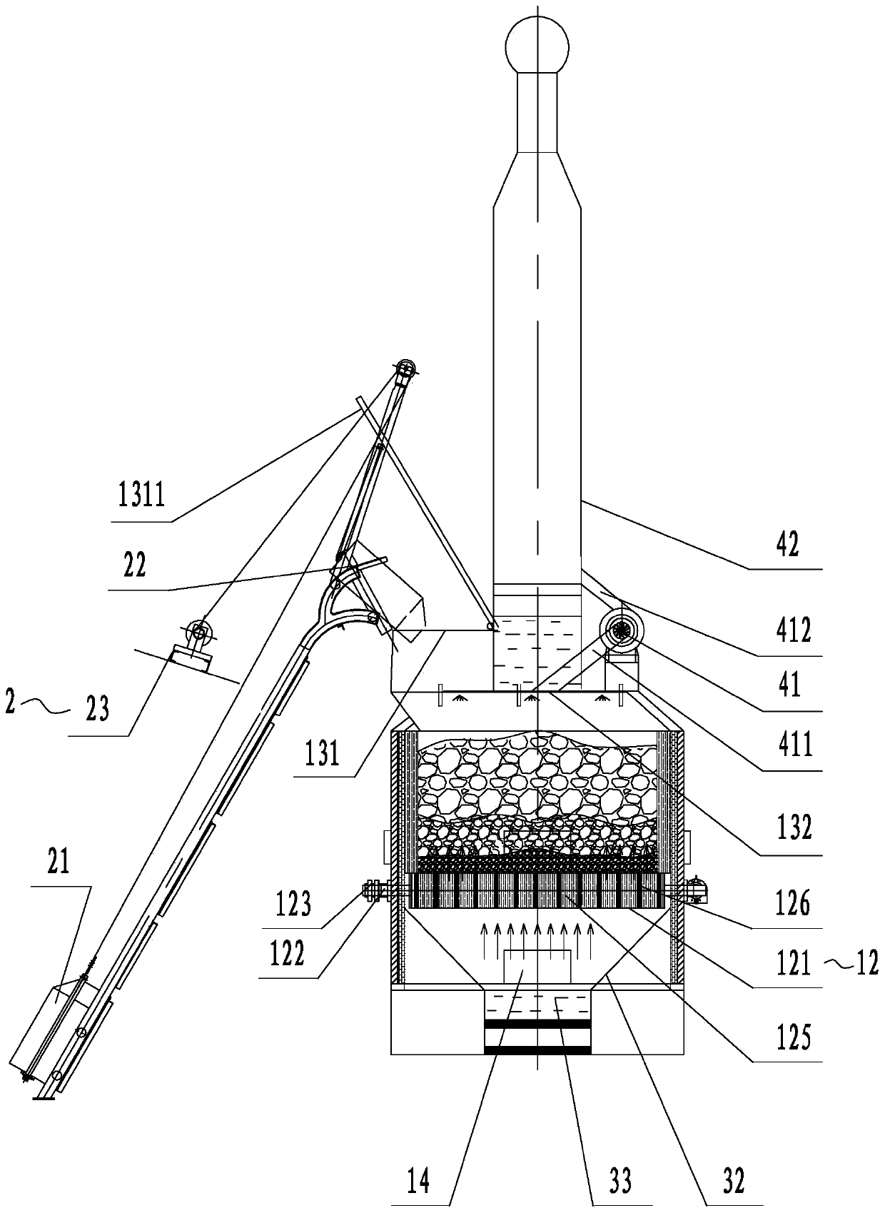 A kind of domestic garbage flash mineralization treatment method