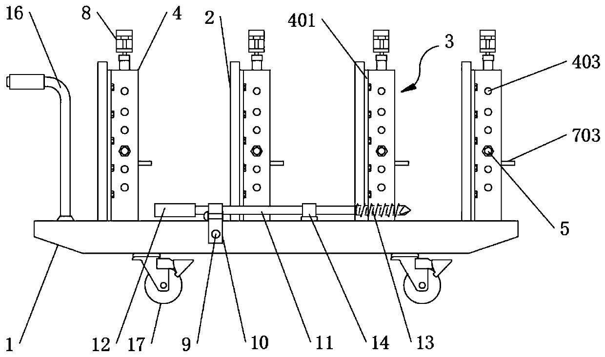 An auxiliary device for hanging grounding wires during electric power maintenance