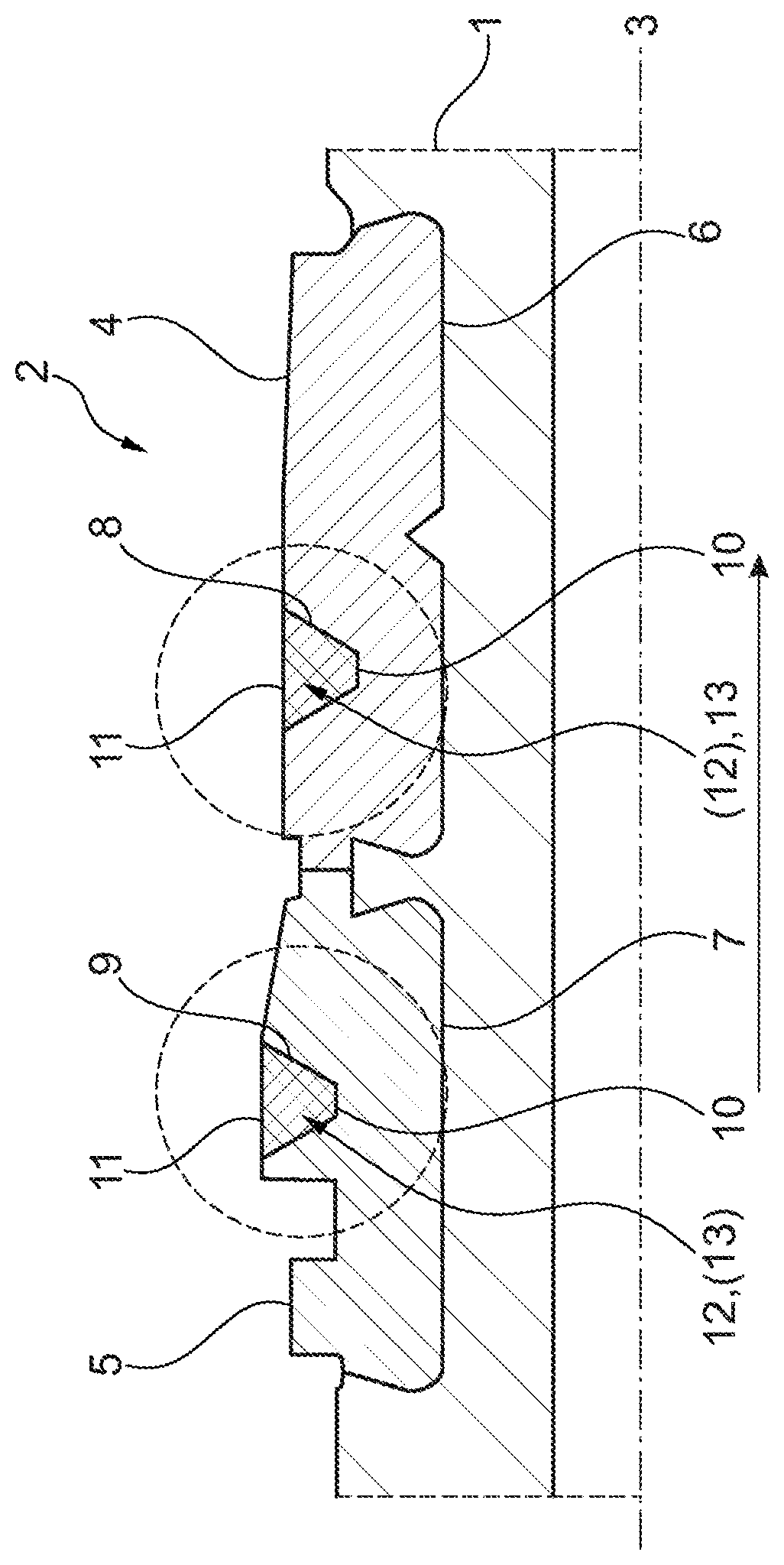 Obturator, which is an integral part of the driving band, on an artillery projectile