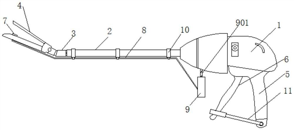 An endoscopic stapler with voice prompt function