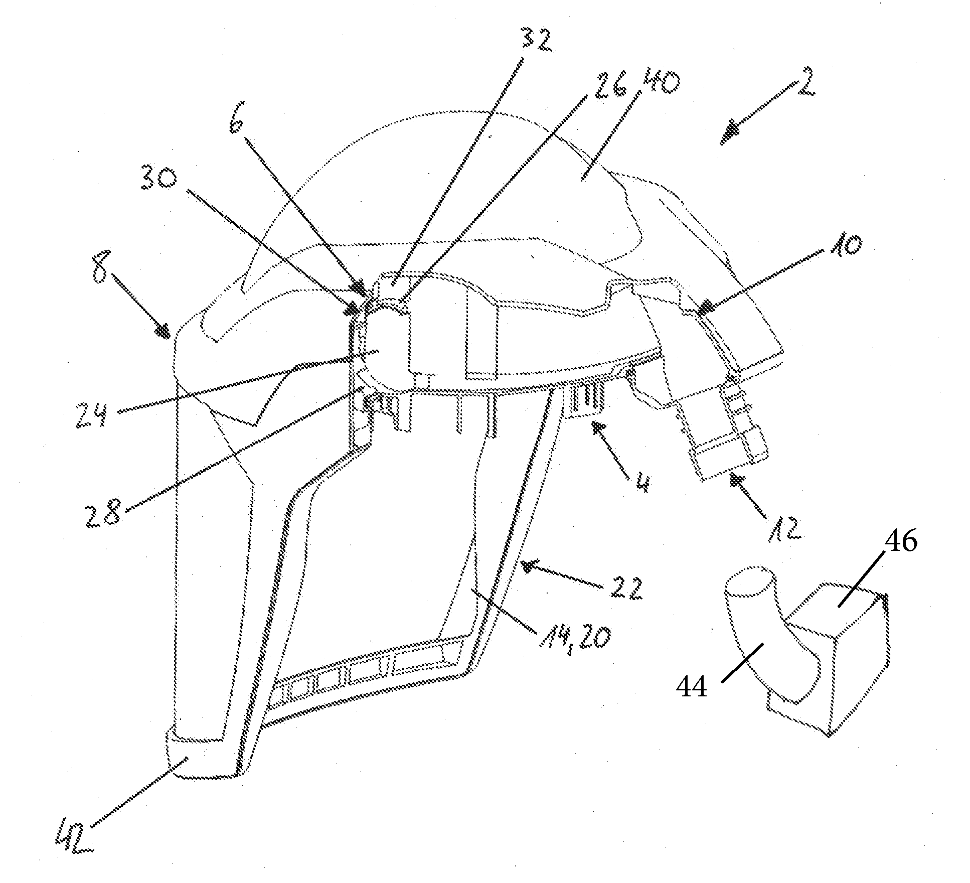 Head protection device and respirator device