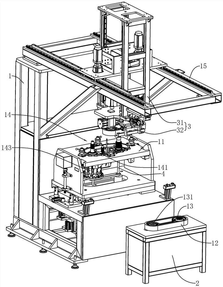 Automatic clamping and mounting equipment for synchronous chain wheel assembly