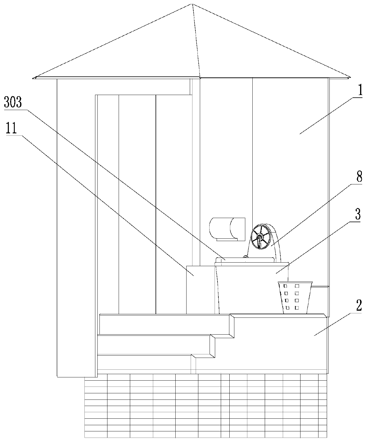 Stirred waterless ecological toilet