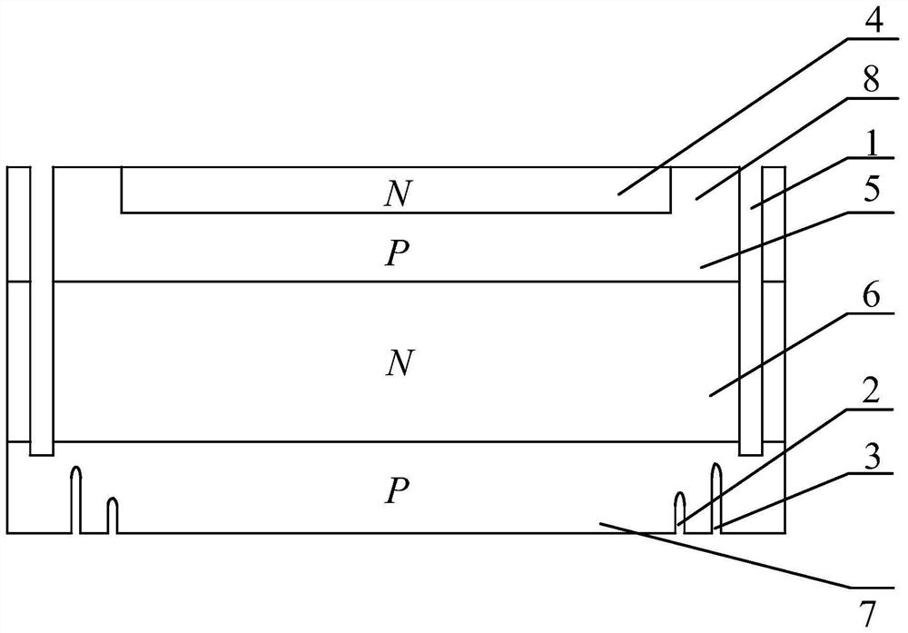 Square sheet semiconductor pulse power switch and preparation method thereof