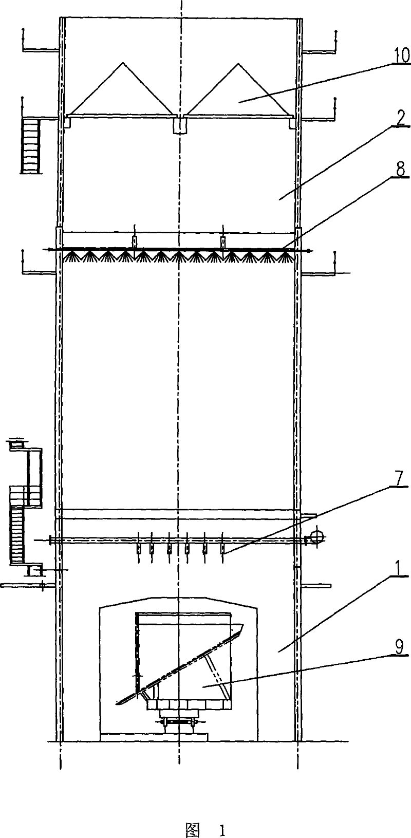 High-effective dust-removing coke quenching tower