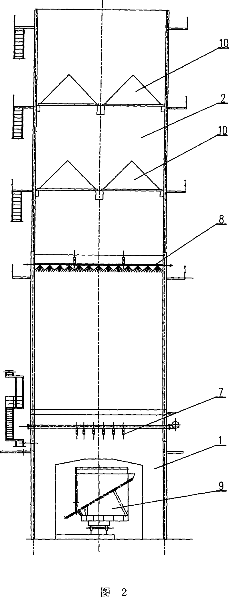 High-effective dust-removing coke quenching tower