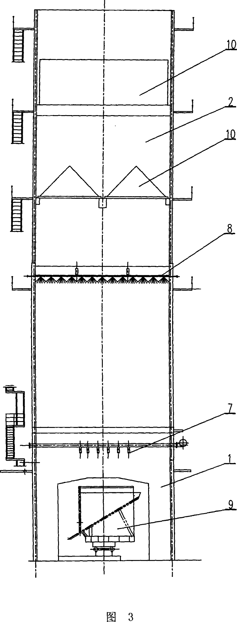 High-effective dust-removing coke quenching tower