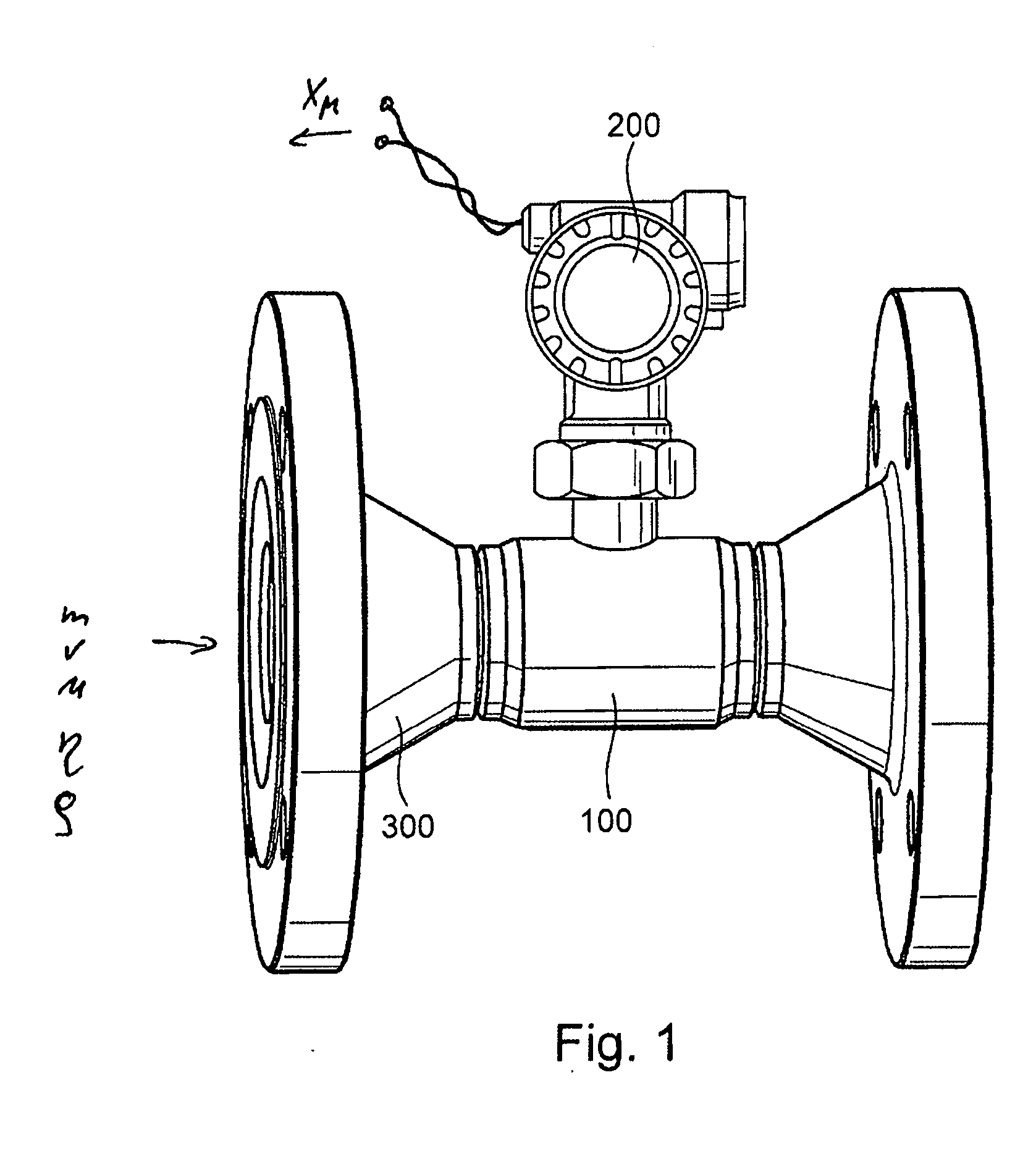 Measuring system for a medium flowing in a process line