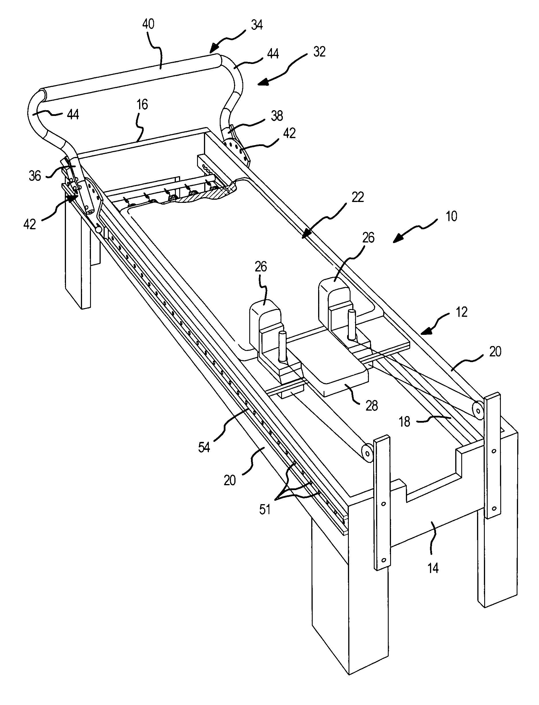 Reformer exercise apparatus anchor bar assembly