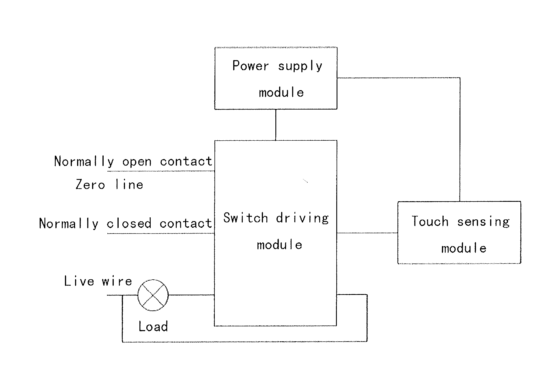 Energy-saving electronic touch switch