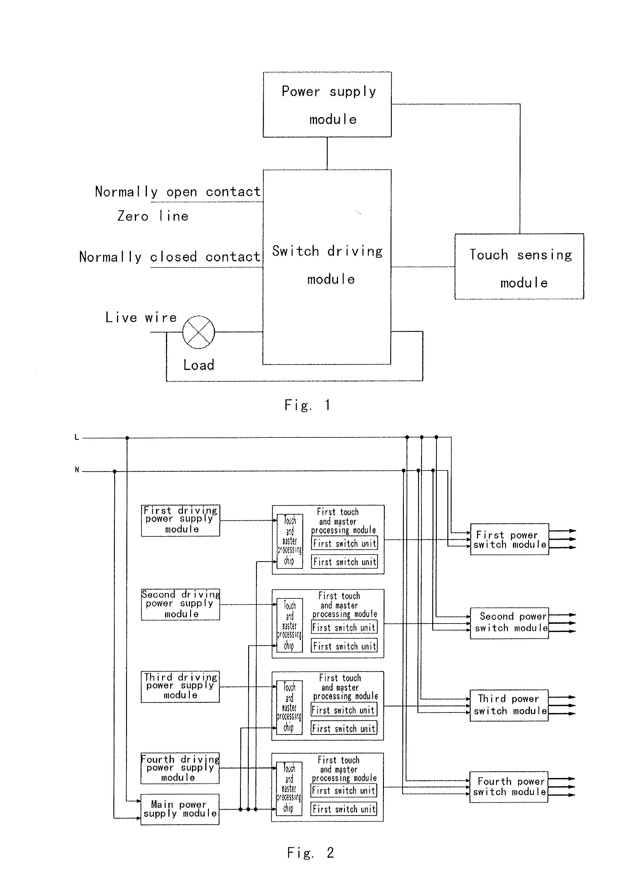 Energy-saving electronic touch switch