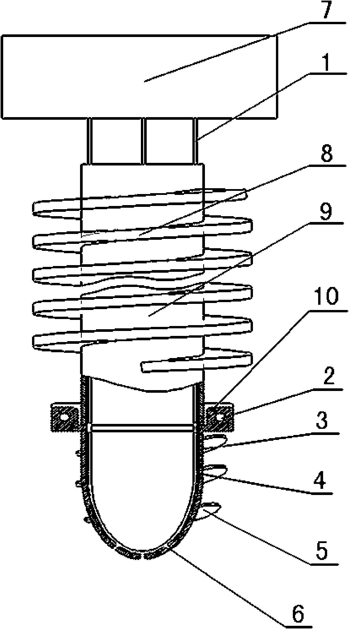 Drill of high pressure water jet long screw pile driver