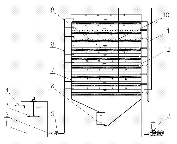 Magnetic nanometer titanium dioxide wastewater treatment and recovery device