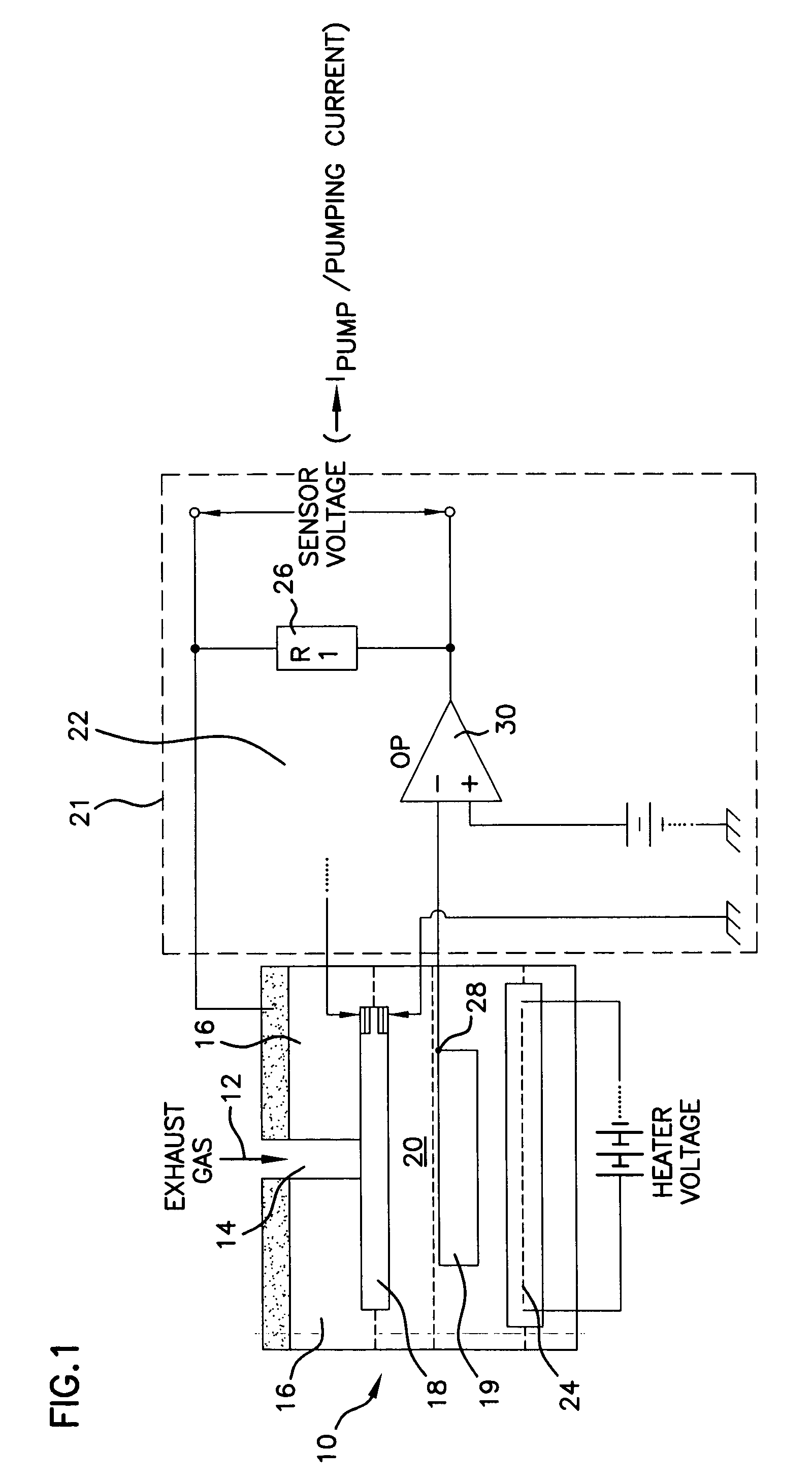 Procedure to recognize the diffusion gas composition in a wideband lambda sensor