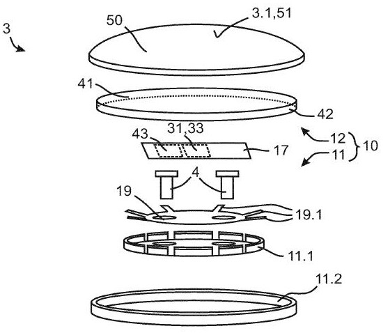 Actuating device with movable switching element, vehicle and actuating method