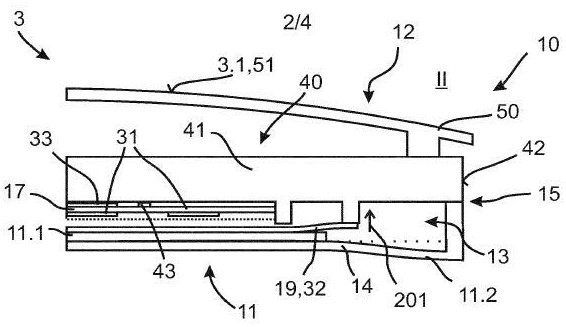 Actuating device with movable switching element, vehicle and actuating method