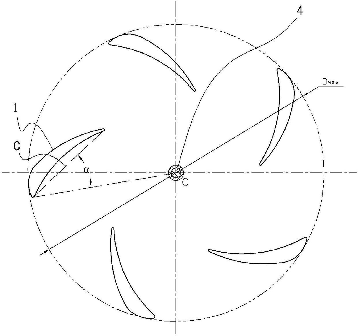 Lift-to-drag blending wing plate type vertical axis wind wheel