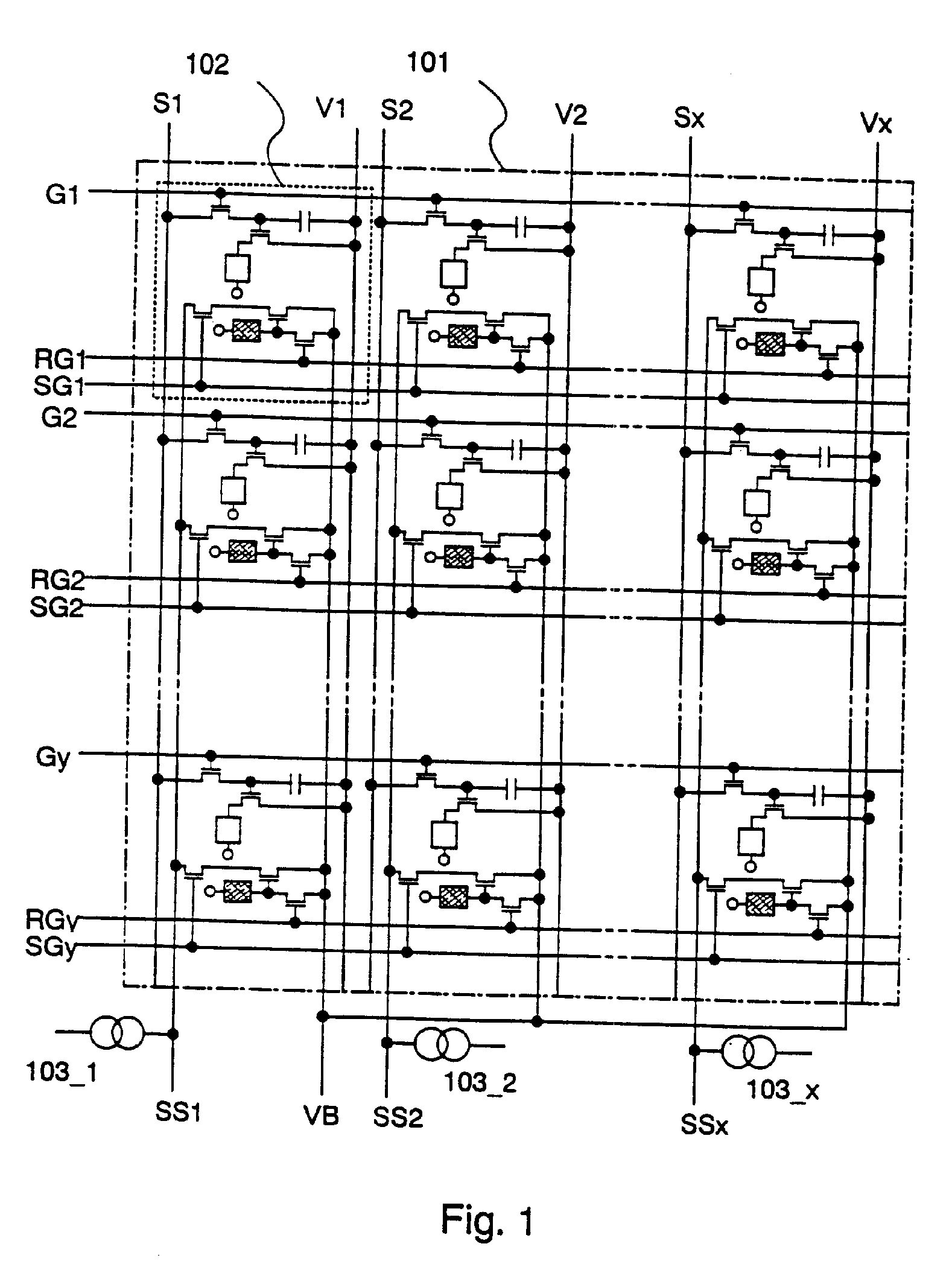 Area Sensor and Display Apparatus Provided with an Area Sensor