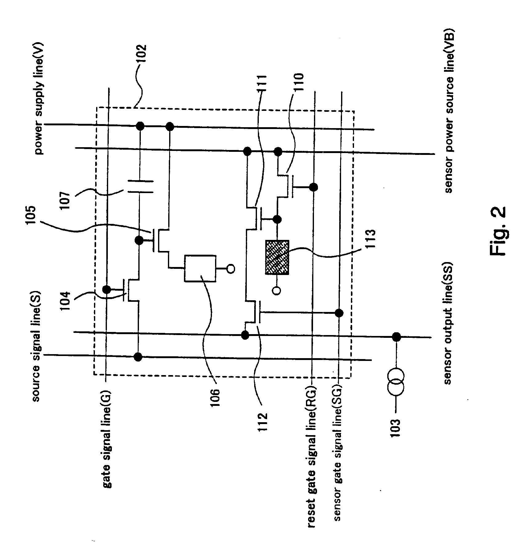 Area Sensor and Display Apparatus Provided with an Area Sensor