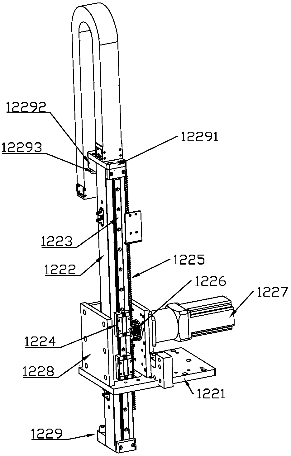 Automatic discharging and stacking device for PCBs