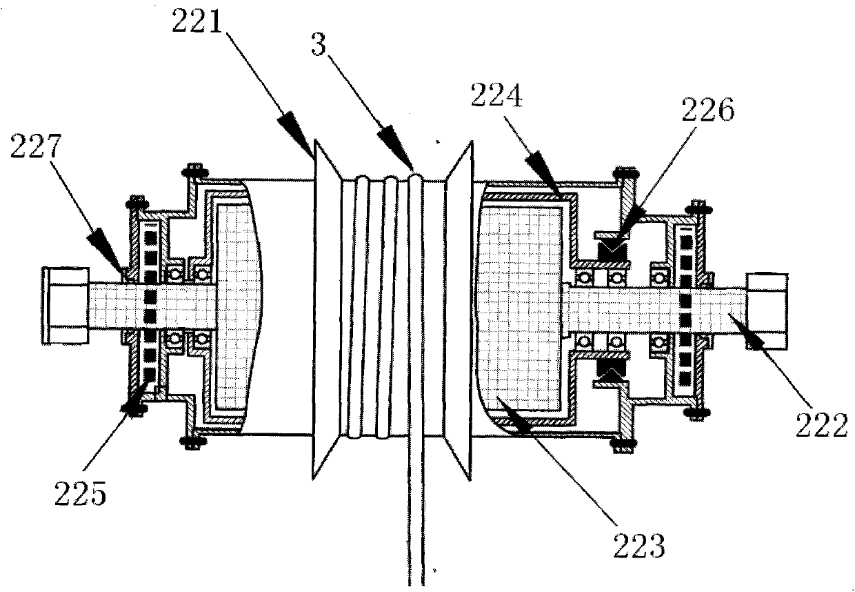 Generating system horizontally, vertically, and comprehensively utilizing floating body rope wheel